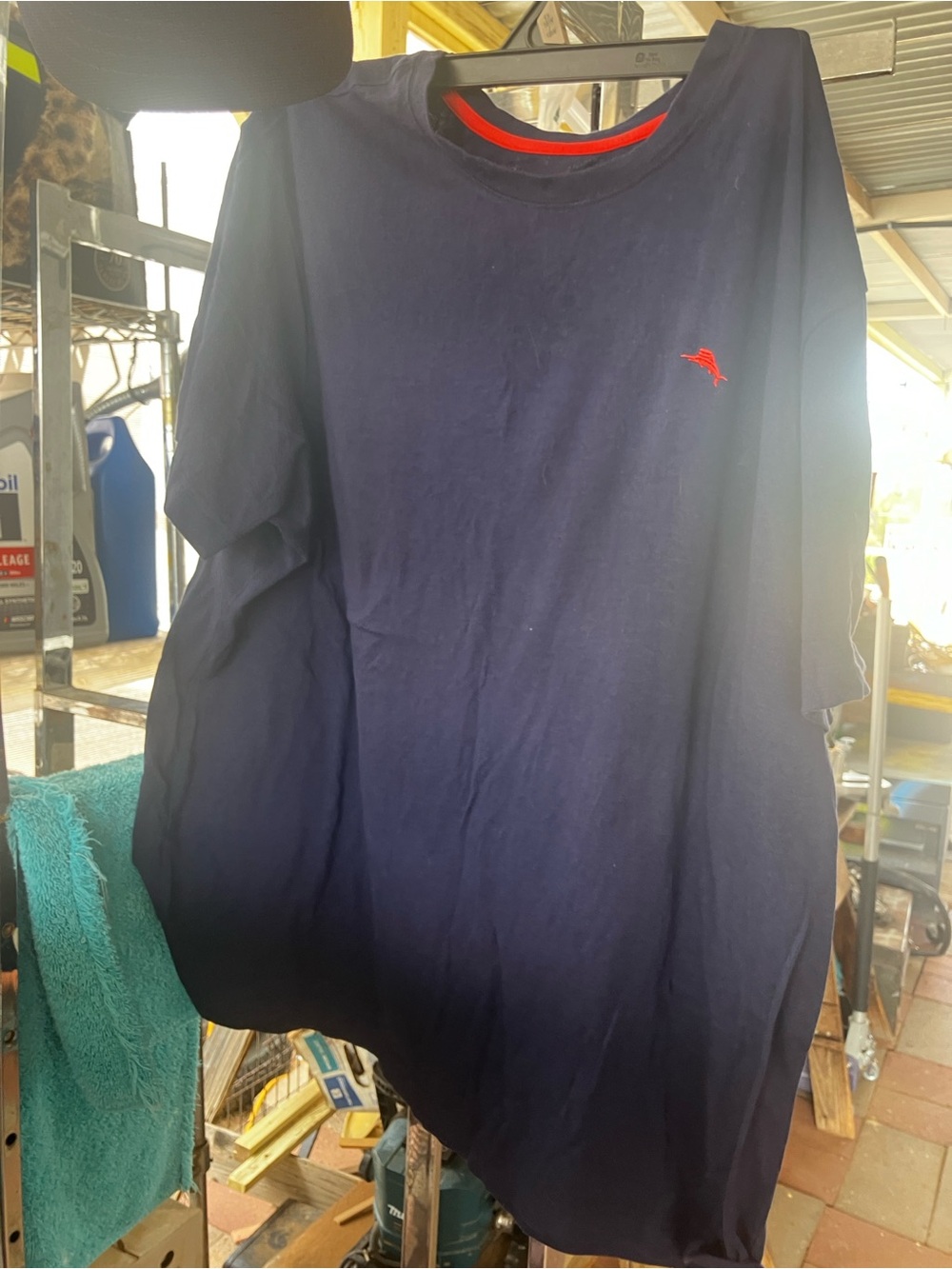 Tommy Bahama Navy Short-Sleeve Tee with Red Accent